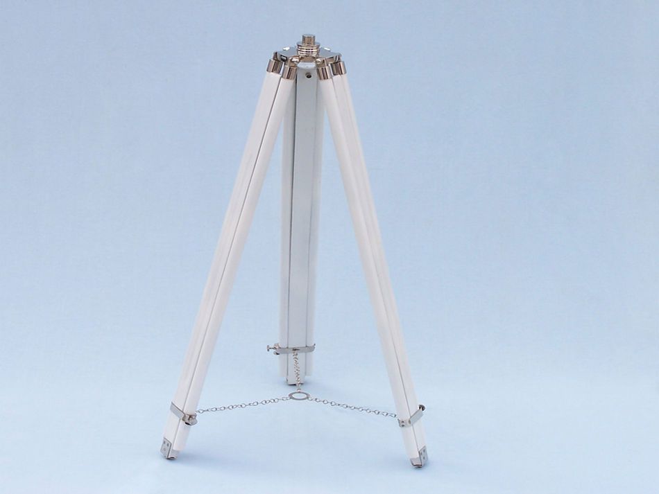 Floor Standing Chrome/White Leather Galileo Telescope 65"
