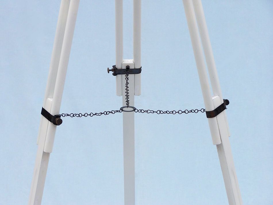 Admirals Floor Standing Oil Rubbed Bronze with White Leather Telescope 60"