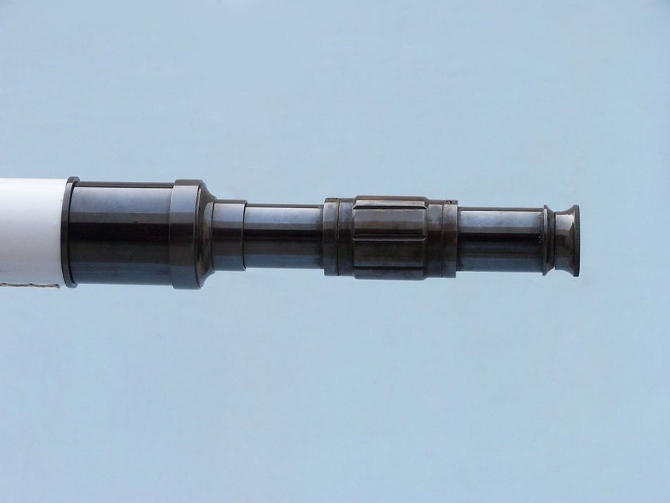 Admirals Floor Standing Oil Rubbed Bronze with White Leather Telescope 60"