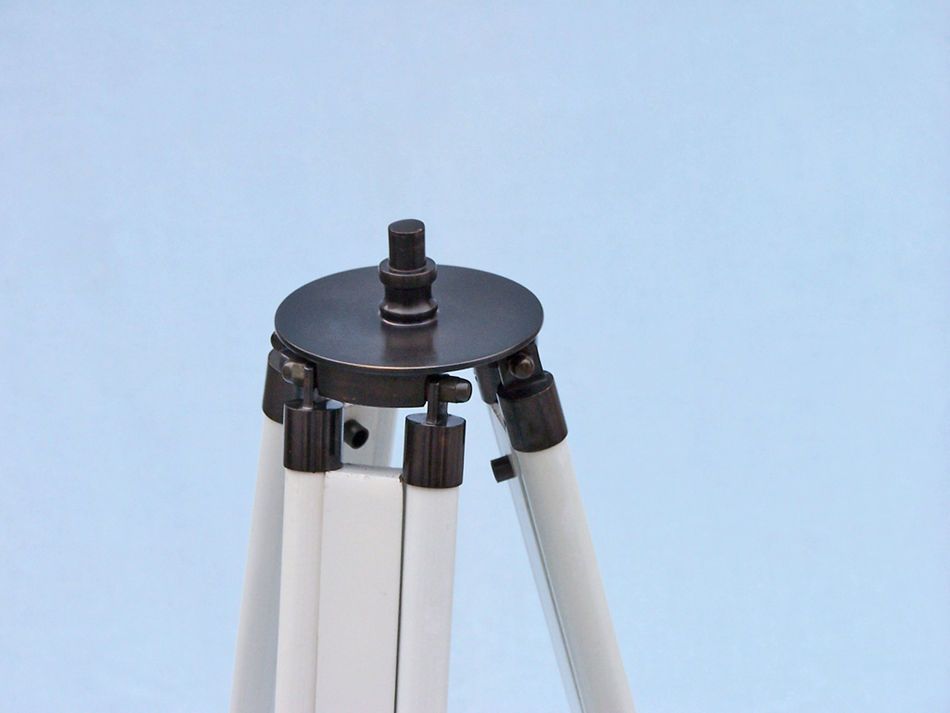 Admirals Floor Standing Oil Rubbed Bronze with White Leather Telescope 60"