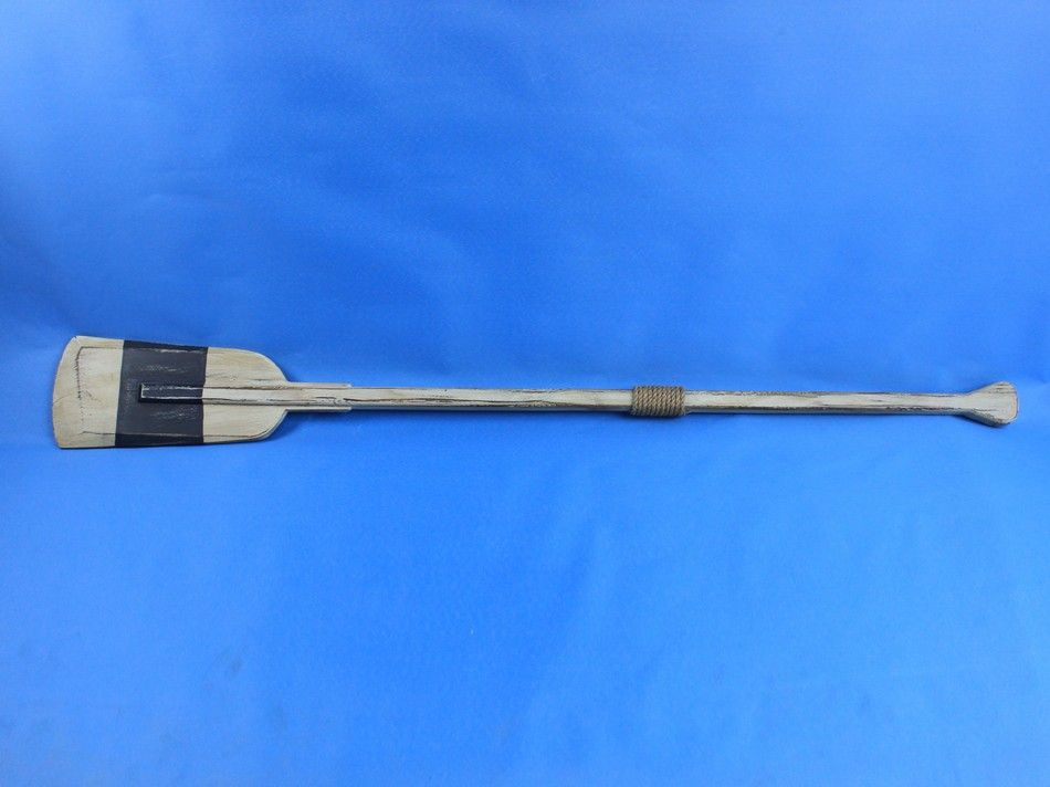 Wooden Rustic King Harbor Decorative Squared Rowing Boat Oar with Hooks 50"