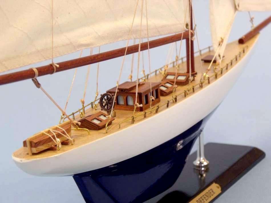 Wooden Defender Limited Model Sailboat 25"