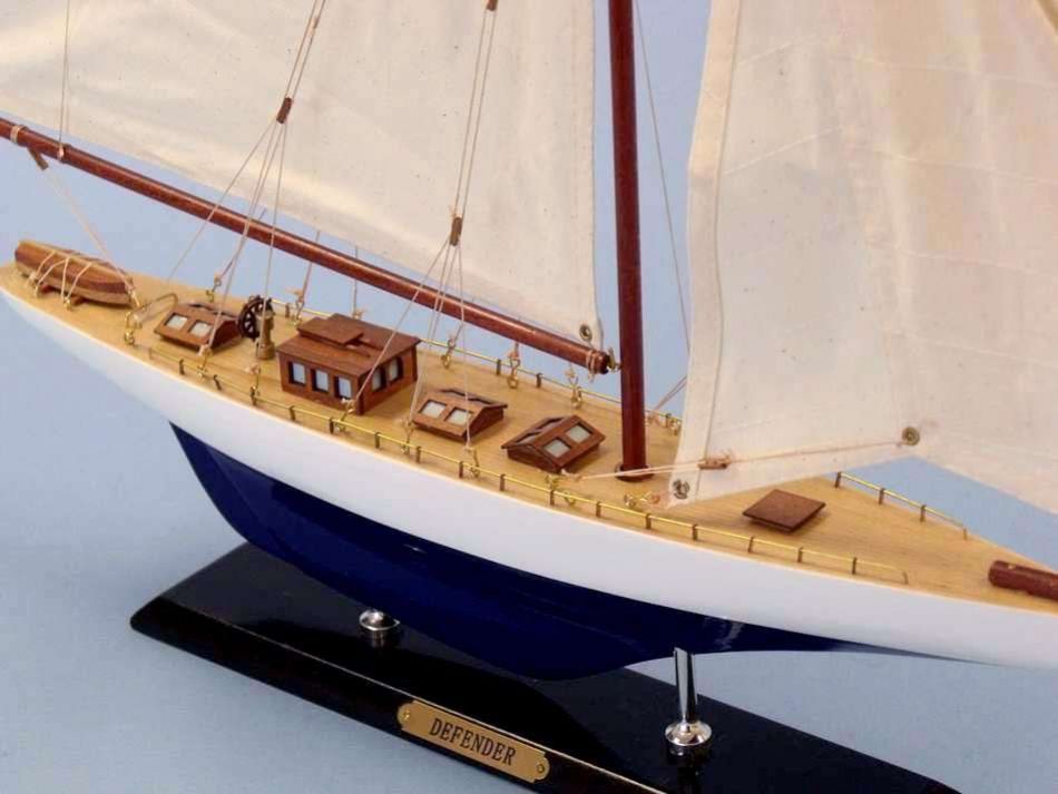 Wooden Defender Limited Model Sailboat 25"