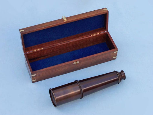 Deluxe Class Hampton Collection Bronze Spyglass With Rosewood Box 36"