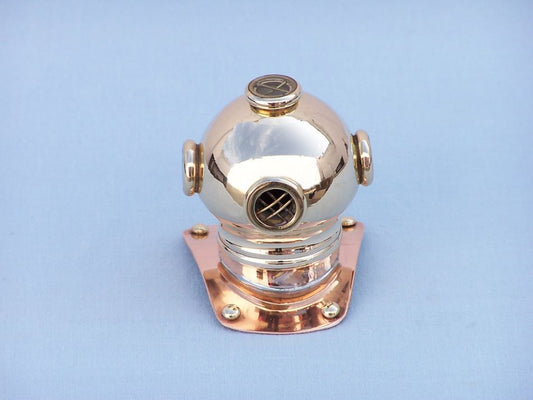 Brass-Copper Decorative Diving Helmet Paperweight 3"