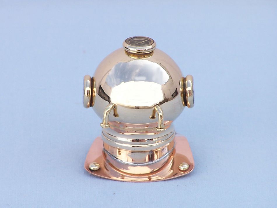 Brass-Copper Decorative Diving Helmet Paperweight 3"