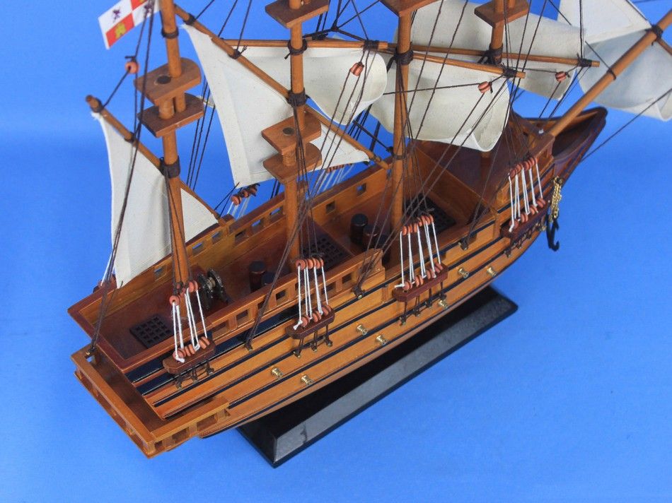 Wooden Spanish Galleon Tall Model Ship 20"