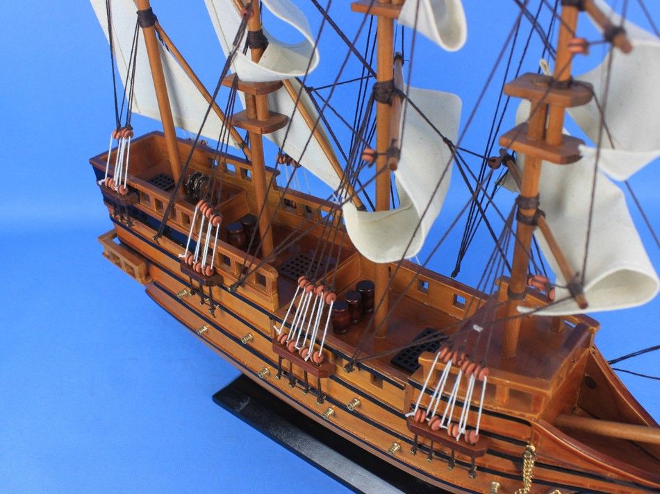 Wooden Spanish Galleon Tall Model Ship 20"