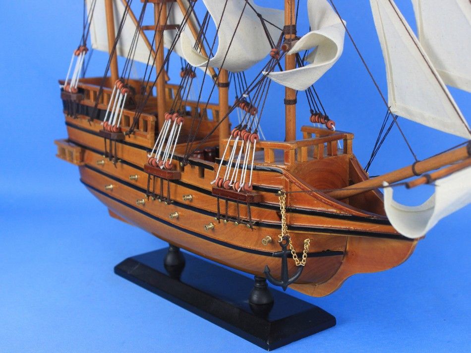 Wooden Spanish Galleon Tall Model Ship 20"