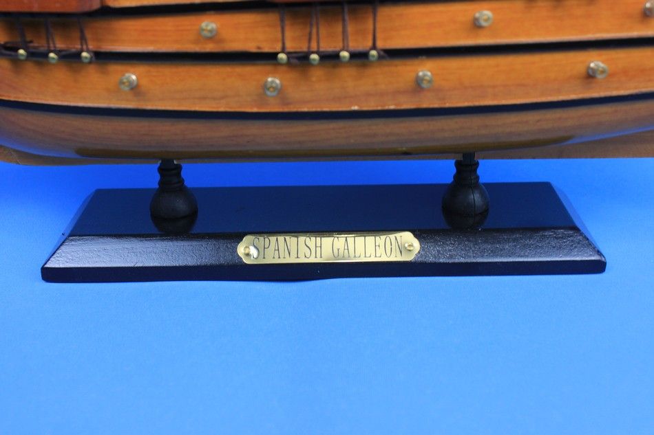 Wooden Spanish Galleon Tall Model Ship 20"