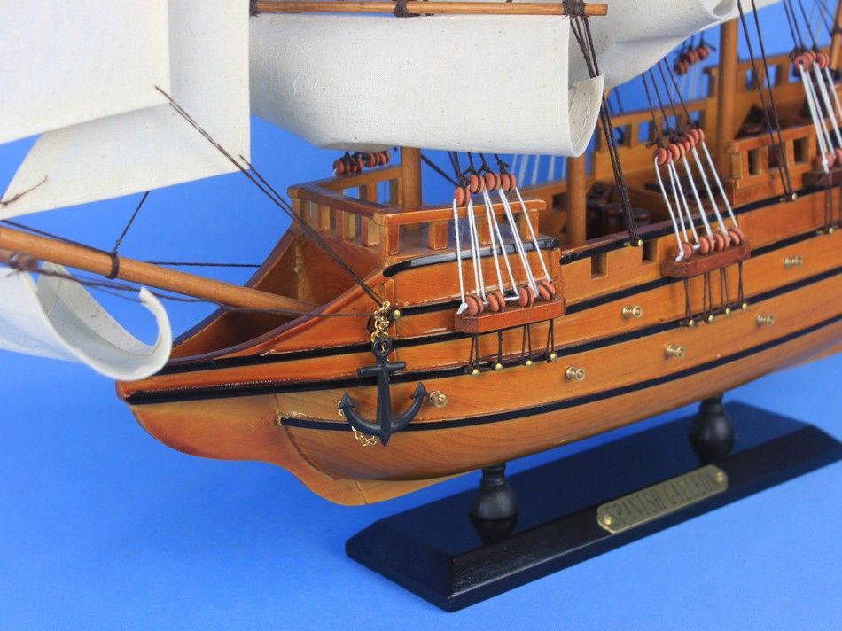 Wooden Spanish Galleon Tall Model Ship 20"