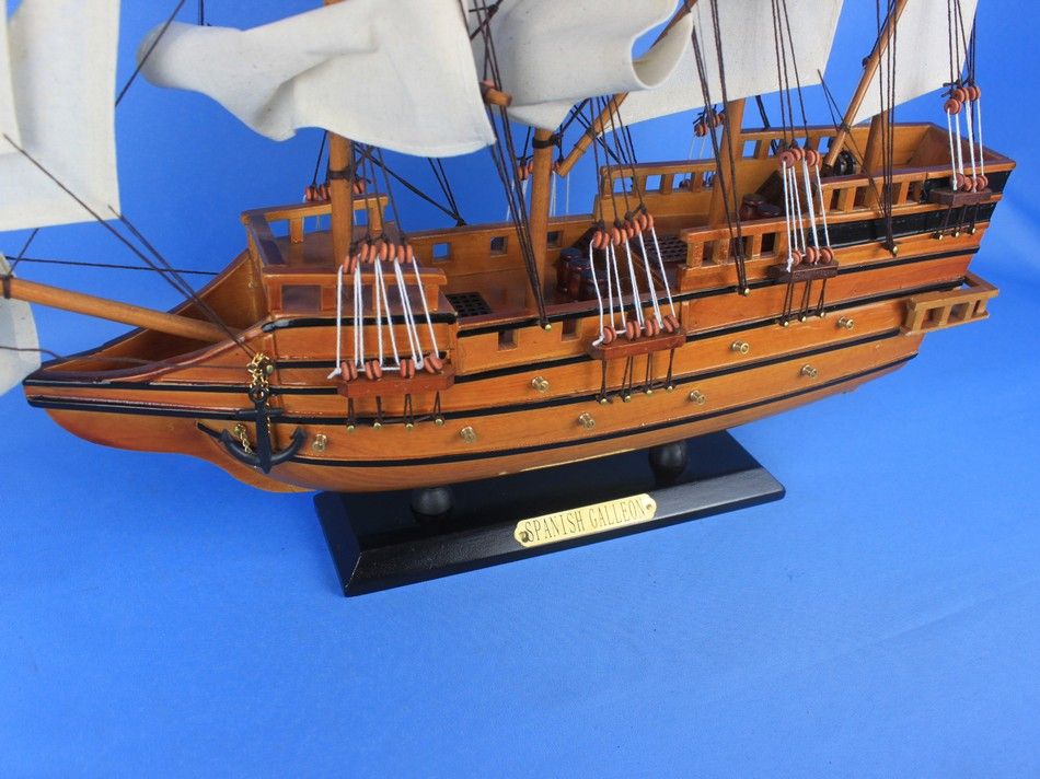 Wooden Spanish Galleon Tall Model Ship 20"