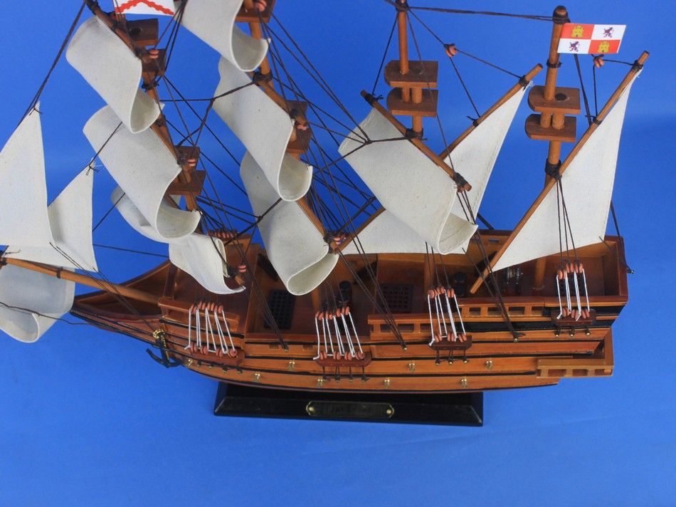 Wooden Spanish Galleon Tall Model Ship 20"