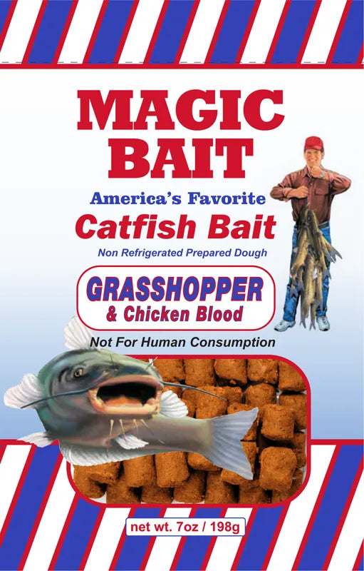 Magic Bait’s Grasshopper & Chicken Blood Catfish Bait 2 Packages