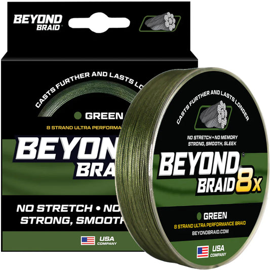 BEYOND BRAID GREEN 8X ULTRA PERFORMANCE 8 STRAND 300 Yards 8-60lb