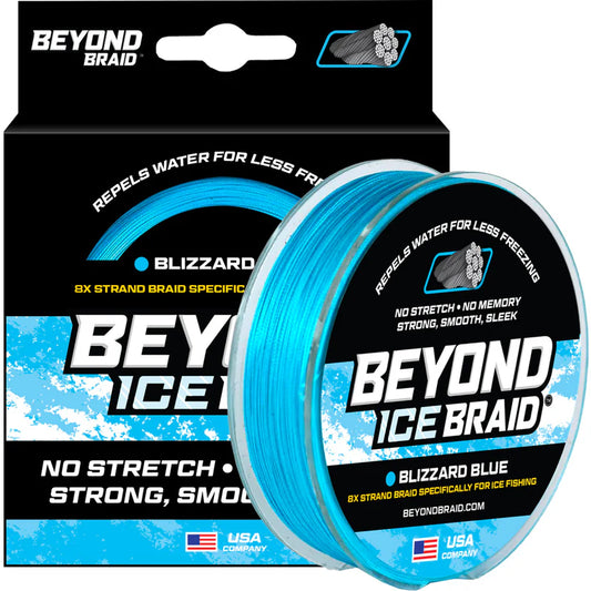 BEYOND ICE BRAID 100 YARD SPOOL - BLIZZARD BLUE 6-20lb Test