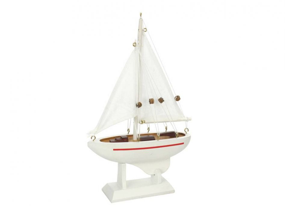 Wooden Intrepid Model Sailboat 9"