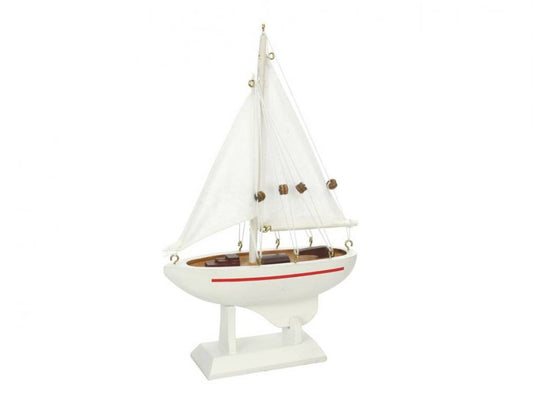 Wooden Intrepid Model Sailboat 9"