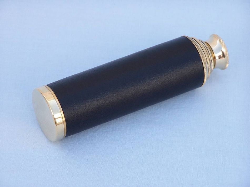 Deluxe Class Captain's Brass - Leather Spyglass Telescope 15" w/ Rosewood Box