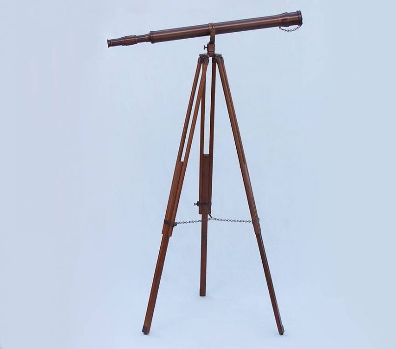 Floor Standing Bronzed Galileo Telescope 65"