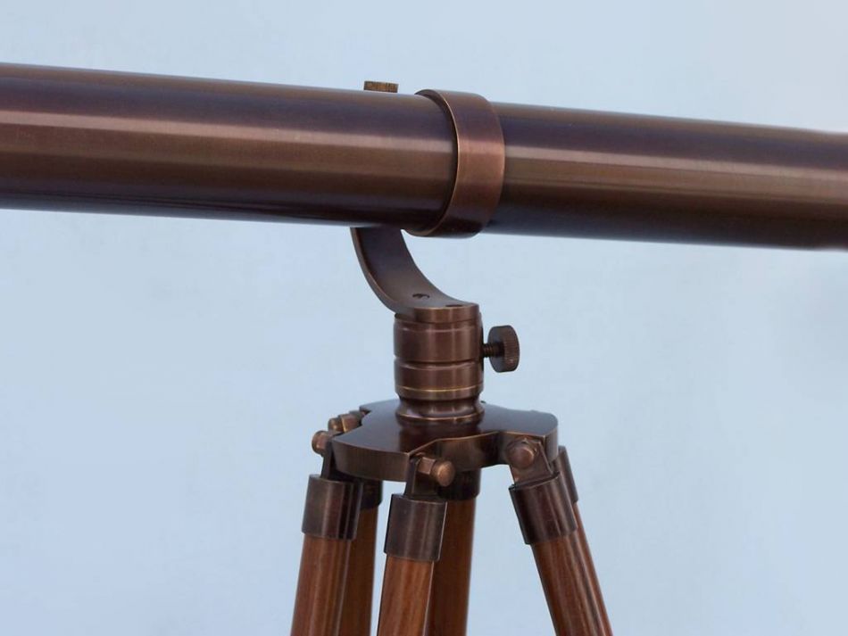 Floor Standing Bronzed Galileo Telescope 65"