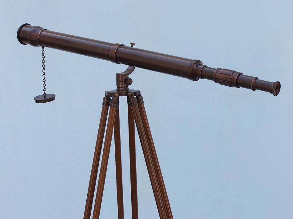 Floor Standing Bronzed Galileo Telescope 65"