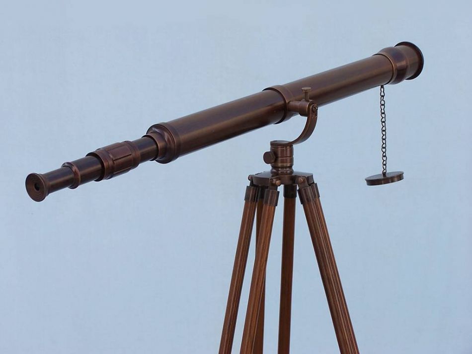 Floor Standing Bronzed Galileo Telescope 65"