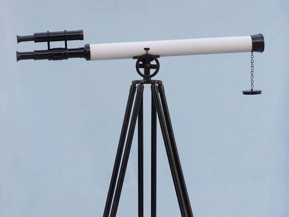 Floor Standing Oil-Rubbed Bronze-White Leather With Black Stand Griffith Astro Telescope 65"