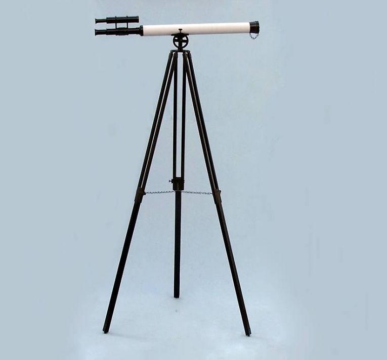 Floor Standing Oil-Rubbed Bronze-White Leather With Black Stand Griffith Astro Telescope 65"