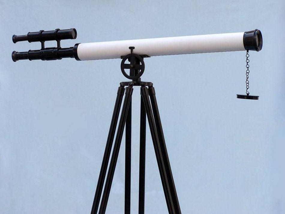 Floor Standing Oil-Rubbed Bronze-White Leather With Black Stand Griffith Astro Telescope 65"
