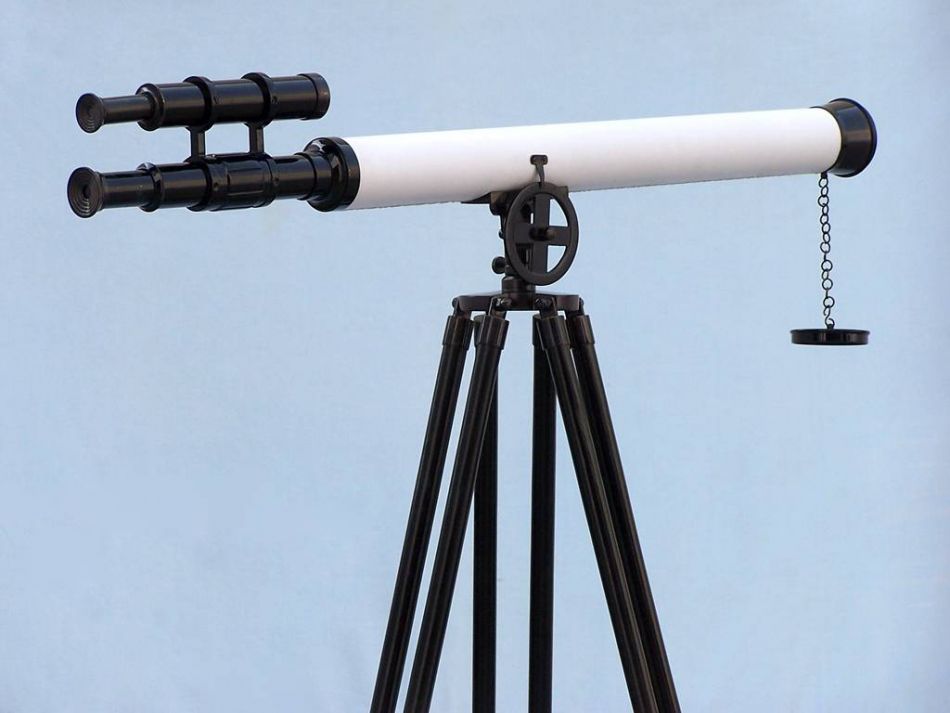 Floor Standing Oil-Rubbed Bronze-White Leather With Black Stand Griffith Astro Telescope 65"