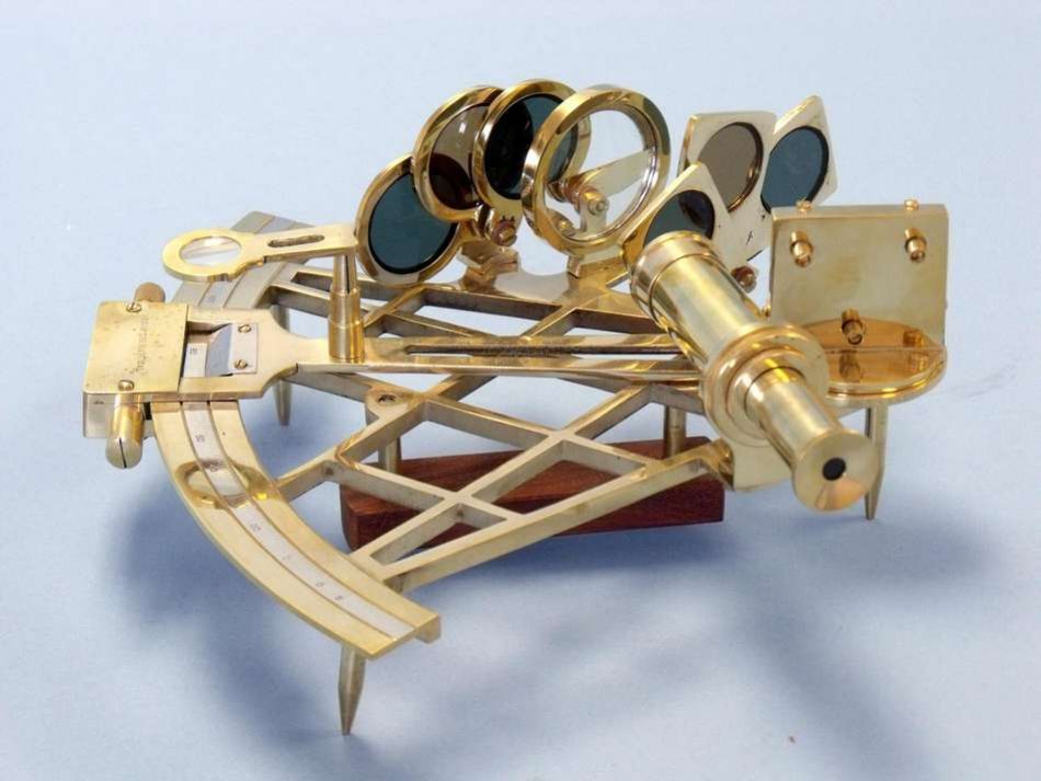 Admiral's Brass Sextant with Rosewood Box 12"