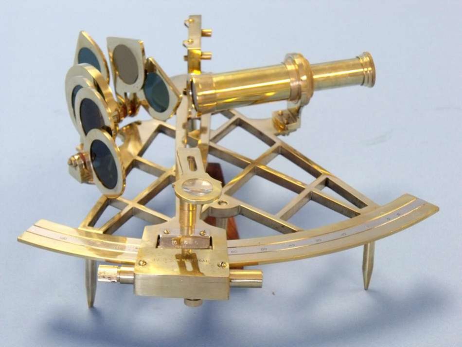 Admiral's Brass Sextant with Rosewood Box 12"