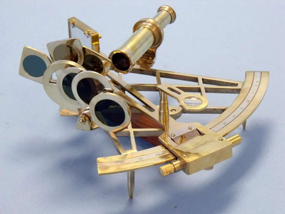 Admiral's Brass Sextant with Rosewood Box 12"