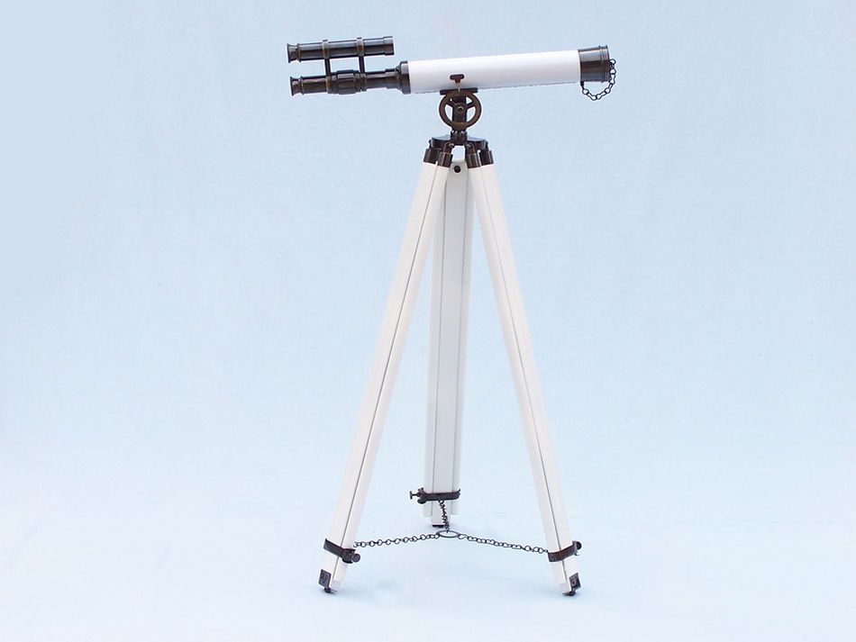 Floor Standing Oil Rubbed Bronze with White Leather Griffith Astro Telescope 50"