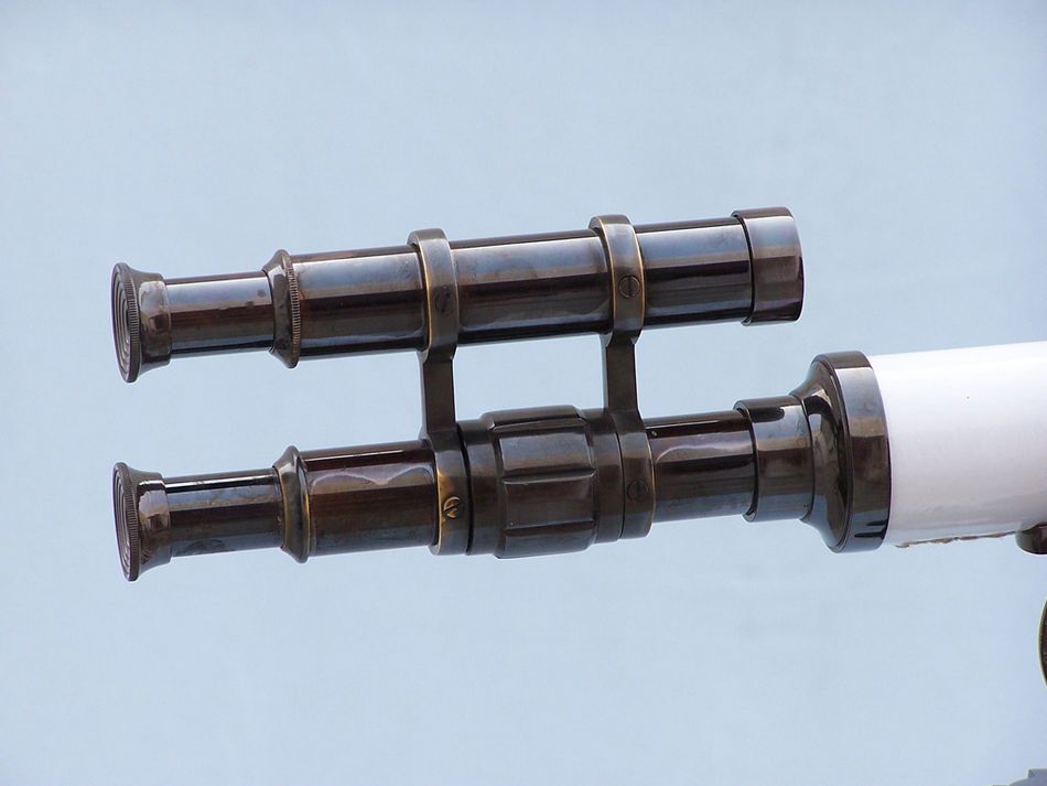 Floor Standing Oil Rubbed Bronze with White Leather Griffith Astro Telescope 50"