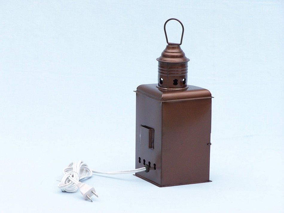 Antique Copper Port and Starboard Electric Lamp 12"