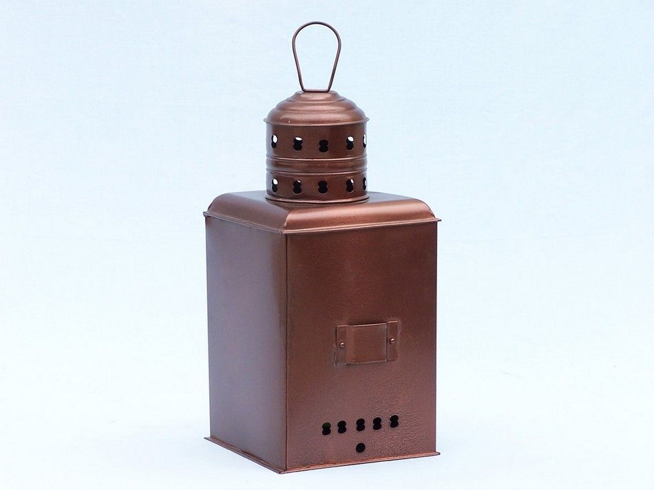 Antique Copper Port and Starboard Oil Lamp 17"