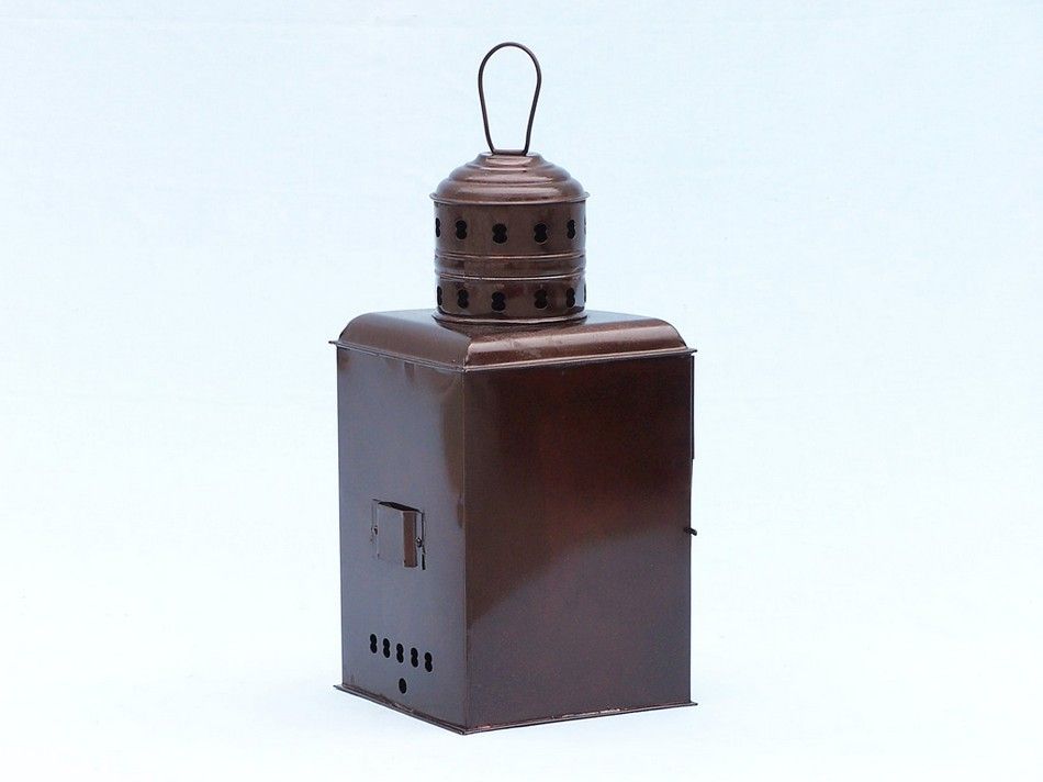 Antique Copper Port and Starboard Oil Lamp 17"