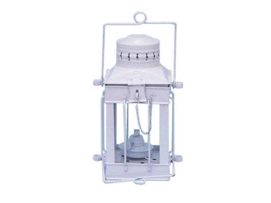 Iron Cargo Oil Lamp 11" - White