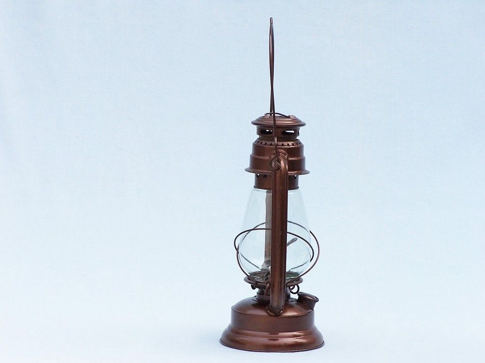Antique Copper Hurricane Oil Lantern 19"