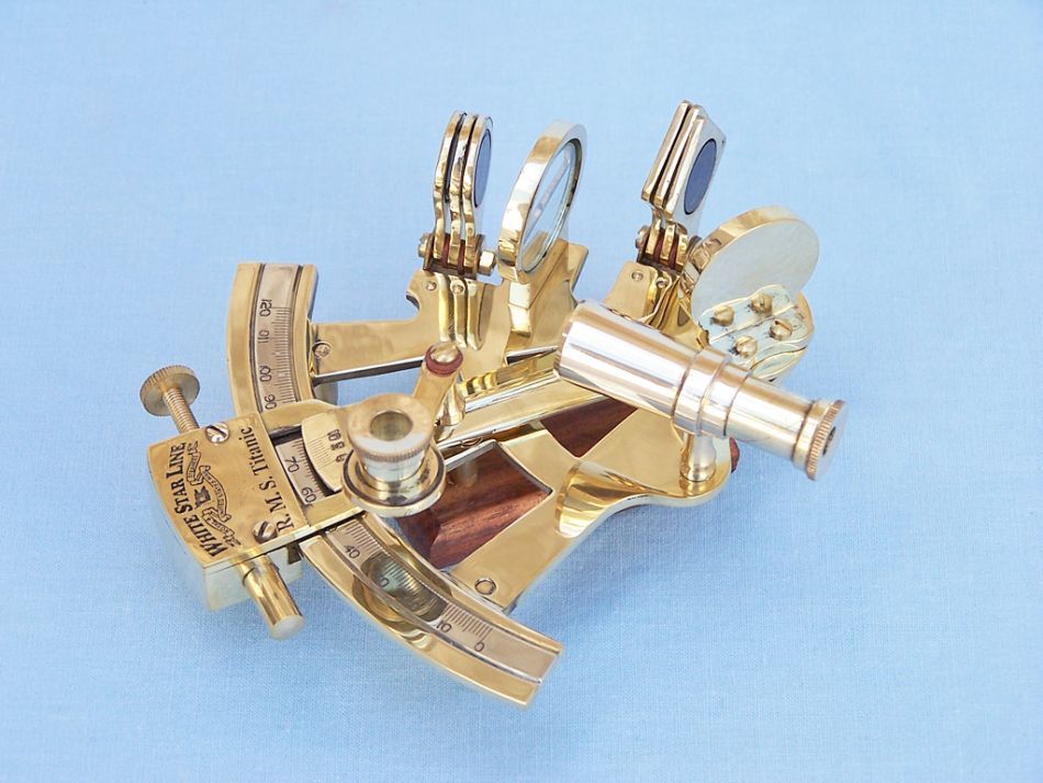 Titanic White Star Lines Sextant with Rosewood Box 5"