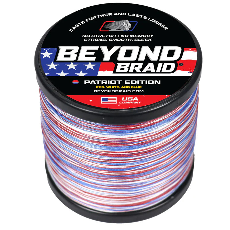 BEYOND BRAID PATRIOT EDITION - RED, WHITE, & BLUE 300-500 Yards 10-80lb