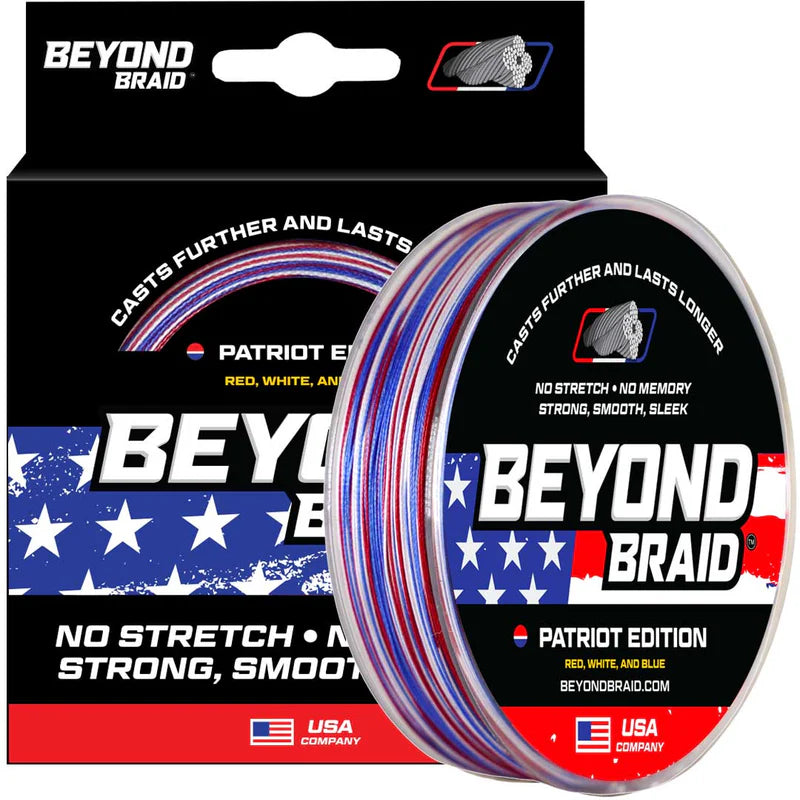 BEYOND BRAID PATRIOT EDITION - RED, WHITE, & BLUE 300-500 Yards 10-80lb