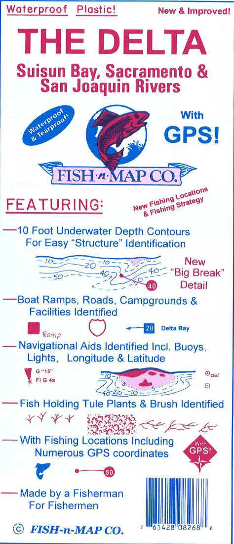 The Delta (Suisun Bay/Sacramento & San Joaquin Rivers) Fishing Map