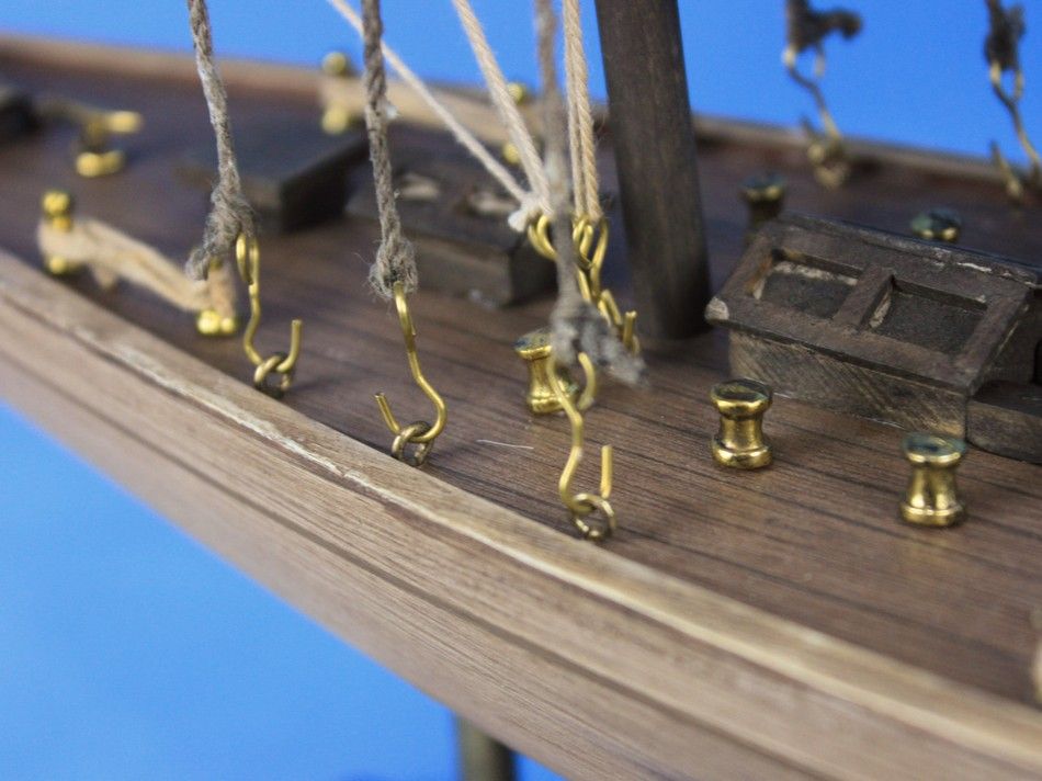 Wooden Rustic Columbia Model Sailboat Decoration Limited 30"
