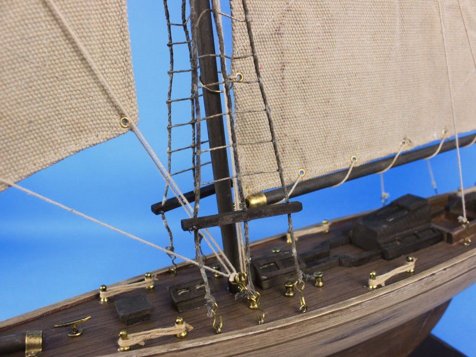 Wooden Rustic Columbia Model Sailboat Decoration Limited 30"