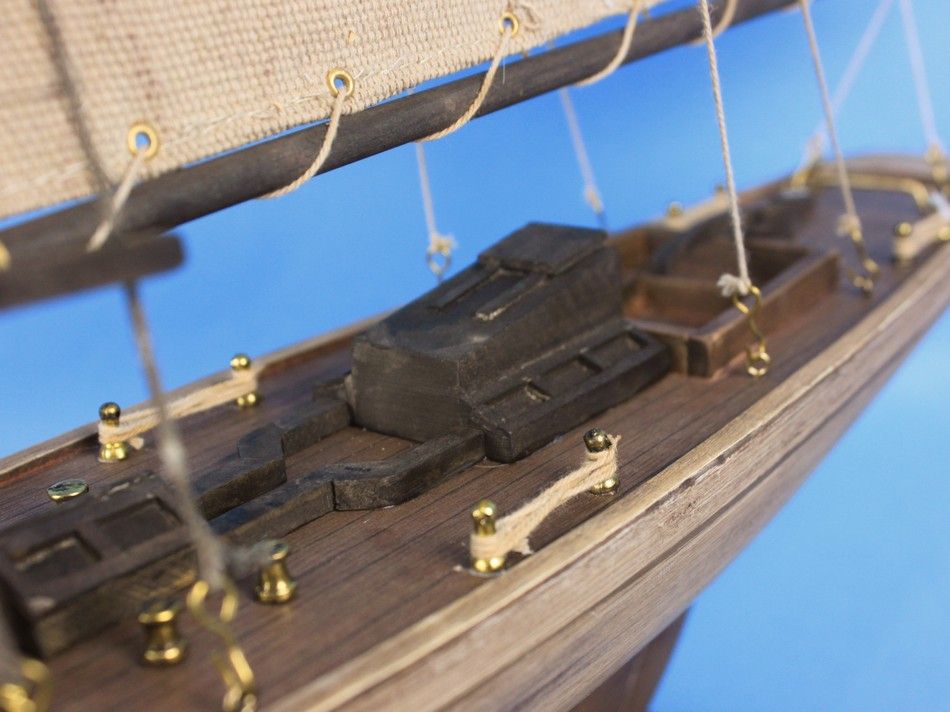 Wooden Rustic Columbia Model Sailboat Decoration Limited 30"