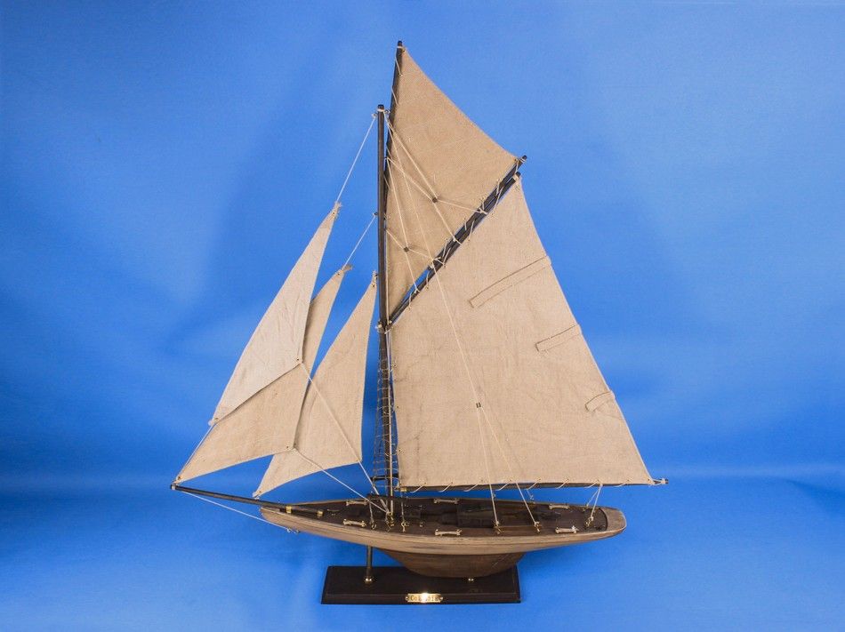 Wooden Rustic Columbia Model Sailboat Decoration Limited 30"