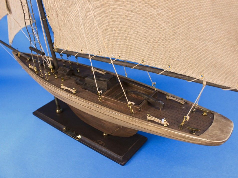 Wooden Rustic Columbia Model Sailboat Decoration Limited 30"